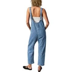 *Material: Made Of High Quality Denim Fabric (85% Cotton, 15% Polyester), This Jumpsuit Is Lightweight, Comfortable, Stylish And Durable. *Features:This Denim Jumpsuit Features A Relaxed Fit And Ankle Length, A Stylish Neckline, Sleeveless Spaghetti Straps, A Relaxed Fit At The Hips And Thighs That Is Both Relaxed And Stylish, And Two Functional Side Pockets. *Design: Deep V-Neckline Accentuates The Neckline And Adds A Touch Of Femininity, Consistent Seam Detailing Throughout The Women's Denim J Jumpsuits For Women Casual, Womens Denim Jumpsuit, Baggy Overalls, Overalls Jeans, Overalls Casual, Denim Jumpsuits, Belted Romper, Petite Jumpsuit, Pockets Design