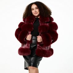 Curations x Debbie Denmon Faux Fur Jacket  Get ready to turn heads and gain compliments With its luxurious textures and faux fur stripe-like inserts, this button-down jacket is guaranteed to elevate any outfit. Black Faux Fur Jacket, Holiday Beauty, Tv Fashion, Cute Jackets, Fashion Tv, Draped Fabric, Faux Fur Jacket, Red Jacket, Fur Jacket