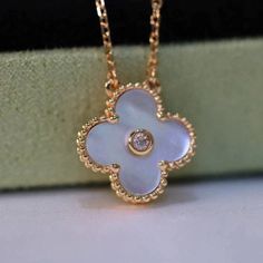 This exquisite Clover Necklace is crafted with a 14k gold chain and features a stunning diamond-encrusted clover pendant. The timeless design and high-quality materials make it perfect for adding a touch of sophistication and elegance to any outfit. Treat yourself or a loved one to this luxurious piece. ADDITIONAL INFORMATION Color: Gold Stone: Cubic zirconia Ref. 5521 Material:- 925 Sterling Silver - 18k Gold Plated- 18k Real Gold ( contact us via instagram) Our replica products are committed t Can Cleef And Arpels Necklace, Luxury White Gold Necklace With Butterfly Charm, Gold Clover Necklace, Butterfly Necklace Van Cleef, Silver Clover Necklace, Necklace Gold Diamond, Four Leaf Clover Necklace Gold, Trinity Bracelet, Clover Pendant