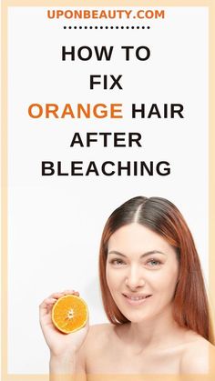 How To Fix Orange Hair After Bleaching, Fix Orange Hair, Lighten Hair Naturally, V8 Juice, Red Orange Hair, Brassy Hair, Bleaching Your Hair, Hair Fixing, Hair Dark