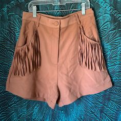 Strut & Bolt Taupe Fringe Shorts. Sz S. Runs True To Size. New With Tags From My Store That Closed Brown Bottoms For Summer Day Out, Trendy Brown Summer Bottoms, Short Brown Bottoms For Day Out, Brown Short Length Bottoms For Day Out, Brown Spring Shorts, Brown Short Length Bottoms For Spring, Spring Brown Shorts, Brown Short Length Summer Bottoms, Brown High-waist Shorts For Spring