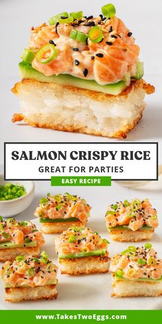 salmon crispy rice is the perfect appetizer for any party or special occasion