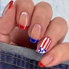 #nails #summernails #prettynails #nailart #naildesign #pinknails #acrylicnails #longnails #frenchtips #frenchnails #chromenails #chrome 4th July Nails, Memorial Day Nails, July 4th Nails, Usa Nails