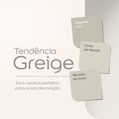 an advertisement for a new brand called tendencia greige