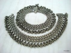 vintage Antique tribal old silver ANKLET feet bracelet pair from Rajasthan India. Worn by tribal people of Rajasthan India. good flexible, Great piece for tribal style belly dance or ethnic jewellery collector.Note - If you combine both anklet you can use as a necklace.Length - 27 cm(10.6") we can adjust the length.Width include bells - 3.5 cm(1.37") Weight for pair- 318 gramsMaterial - Silver & original old worn pair. Traditional Silver Coin Necklace For Festivals, Handmade Silver Coin Necklace For Festivals, Silver Coin Pendant Necklace For Festivals, Traditional Silver Coin Necklaces, Traditional Coin Shaped Metal Necklaces, Traditional Sterling Silver Coin Necklaces, Traditional Silver Necklace With Coin Pendant, Traditional Silver Coin Necklace, Silver Necklaces With Coin Pendant For Festivals