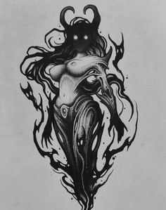 Arte Doodle, Marvel Tattoos, Creepy Tattoos, Gothic Tattoo, Dark Art Tattoo, Tattoo Style Drawings, 3d Tattoos, Demon Art, Dark Tattoo