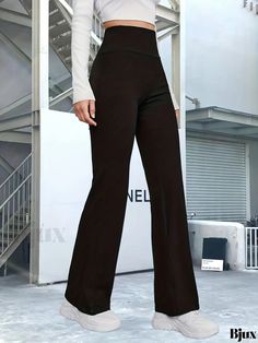 Bjux - Y2K Flare Leg Pants: Sophisticated High-Waisted Elastic Trousers, Exquisitely Tailored for Womens Fashion Formal Stretch High-waisted Work Pants, Elegant Stretch Full-length Work Pants, Fitted High Waist Work Pants For Office, Elegant Stretch Wide Leg Work Pants, Stretch Full-length Office Pants, Elegant Stretch Wide-leg Work Pants, Elegant Black Stretch Work Pants, Fitted High-waisted Work Pants, Elegant Stretch Trousers Work Pants