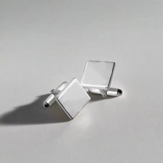 Traditional square sterling silver pair of cufflinks, made in Sheffield, England by Carrs Silver. These silver cufflinks can be personalized with a custom engraving. Sheffield England, Silver Cufflinks, Sheffield, Custom Engraving, Cufflinks, England, 925 Sterling Silver, Sterling Silver, Square