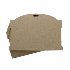 three brown cardboard tags on white background