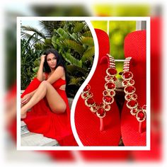 Red Flip Flops, Luxury Flat, Astoria Ny, Luxury Flats, Mother Day Gift, Jeweled Sandals, Mom To Be, Glamorous Wedding, Silk Cord