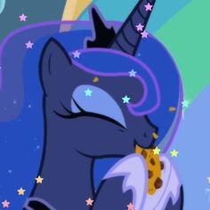 an image of a cartoon unicorn with stars on it's head and manes