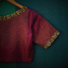 Shopzters | A Blouse For Every Saree, Every Occasion! Embroidery Blouse Saree, Wedding Saree Blouse Designs, Blouse Embroidery, Blouse Designs Indian, Simple Blouse Designs, Maggam Work Blouse Designs, Blouse Designs Silk