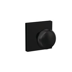 a black square button on a white background