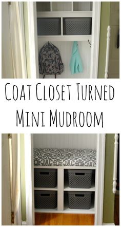 the coat closet turned mini mudroom