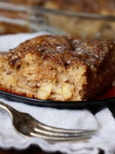 a piece of cake on a plate with a fork