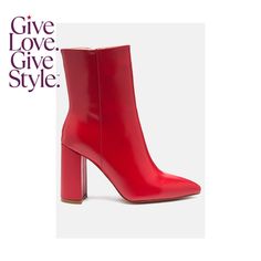 in stock Bold Pointed Toe Heels For Fall, Red Almond Toe Heels With Stacked Heel, Trendy Pointed Toe Boots With Red Sole, Bold Fall Ankle Boot Heels, Red Round Toe Heels For Fall, Trendy Boots With Red Sole And Pointed Toe, Chic Boots With Red Sole And Round Toe, Fall Ankle-high Heels With Red Sole, Ankle-high Heels With Red Sole For Fall