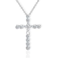 Women's Christian Necklace Diamond Cross Christian Necklace, Diamond Cross Necklaces, Crystal Fashion, Crystal Cross, Unisex Necklace, Necklace Diamond, Diamond Cross, Silver 925 Necklace, Stone Pendant Necklace