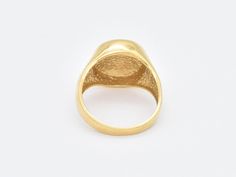 Gold Signet Ring made of Gold Vermeil: 18k Gold over Solid 925 Sterling Silver ☞ made to last. Click here for ☞ Dome/Chunky Style RingsDetails: • Gold Signet Ring • Band width ≈ 2.7mm, thickness ≈ 1mm • 18k Gold Vermeil SKU TE-133 Yellow Gold Wide Band Signet Ring, Yellow Gold Wide Band Signet Ring Hallmarked, Gold Concave Ring For Anniversary, Concave Yellow Gold Ring For Gifting, Gold Hallmarked Thick Band Signet Ring, Gold Concave Signet Ring With Polished Finish, Gold Flats, Gold Signet Ring, Bar Pendant