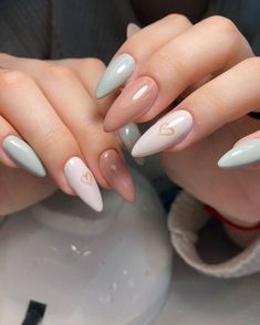 Subtle Nails, Simple Gel Nails, Fancy Nails, Cute Acrylic Nails, Love Nails