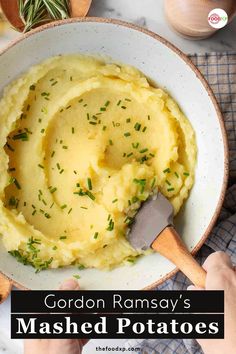 Gordon Ramsay’s Mashed Potatoes Gordon Ramsay Mashed Potatoes, Chef Ramsey, Perfect Mashed Potatoes, Homemade Mashed Potatoes, Mashed Potatoes Recipe