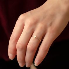 14K or 18K Solid Gold Dainty Cross Ring for Women, Cute Gold Cross Stackable Ring for Bridesmaid Gift, Gold Cross Ring for Everyday Wear Material: Real gold, genuine solid gold Gold karat options: 14 karat gold and 18K gold Gold color options: Yellow, rose and white Cross Size : 4 mm x 7 mm You can ask for the other personalisation options. Gold Cross Ring, Tiny Cross, Choker Style Necklace, Yellow Gold Wedding Band, Gold Cross Necklace, 18k Gold Ring, Cross Ring, Cross Jewelry, Evil Eye Necklace