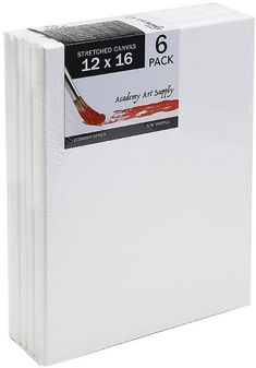 6 pack art supply stretched canvas, 12x16 inches