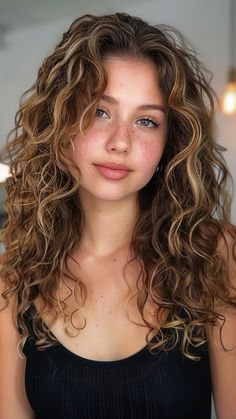 Slay the Round Face Game: 25 Long Hairstyles Medium Long Haircut Curly Hair, Colored Permed Hair, Haircuts For Round Faces Long Layered Curly Hair, Curly Hair Cuts With Layers Medium, Hairstyles Medium Curly Hair, It Girl Haircut, Volume Loose Curls, Curly Hair And Freckles, Long Naturally Curly Hair