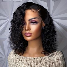 https://pin.it/KgDDciS Water Wave Bob Wig, Water Wave Bob, Deep Wave Hairstyles, Wigs For Women