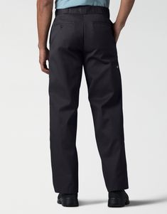 Any job is easier with Dickies’ Loose Fit Double Knee Work Pants, that work with you at a great value. Your knees don’t need back-up for blow outs because there’s a fabric reinforcement that keeps you covered. These work pants have a roomy fit in the seat and thigh that makes bending and kneeling more comfortable, while the polyester/cotton blend spells durability at a value. Multi-use pockets on the leg and back are a nice supplement to the heavy-duty belt loops that hold even the heaviest tool Black Work Pants, Duty Belt, Black Work, Work Pants, Bending, Blackwork, Parachute Pants, Black Pants, Heavy Duty