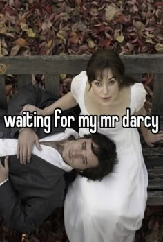 two people laying on a bench with the caption waiting for my mr and mrs marc