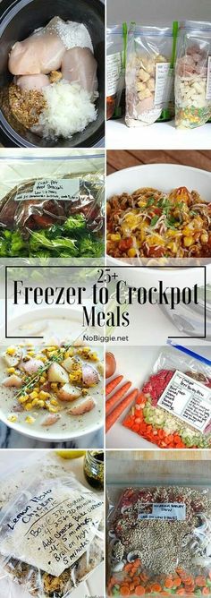 freezer to crockpot meals collage