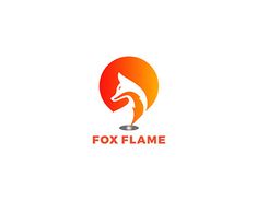 the fox flame logo is an orange and red color