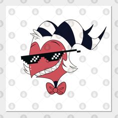 an image of a cartoon character with sunglasses and a bow tie on it's head