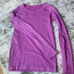 Has Been Sitting In My Closet Unworn! This Pattern Cannot Be Found As It Is An Older Edition. No Flaws. Purple Long Sleeve Activewear For Gym, Purple Long Sleeve Gym Activewear, Purple Long Sleeve Yoga Top, Purple Long Sleeve Activewear For Yoga, Purple Long Sleeve Sports Top, Long Sleeve Purple Sports Top, Hard To Find, Pink Purple, Lululemon Athletica