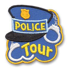 two police patches with the words police on them