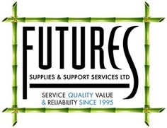 the logo for future's supplies and support services ltd, which is located in front of bamboo stalks