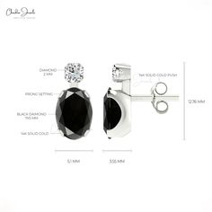 Description Radiate elegance with 14k solid gold black diamond studs, accented by sparkling diamonds. These two-stone earrings for her exude modern luxury, making them perfect for everyday wear or a bold evening statement. Trending in fine jewelry, they’re a must-have accessory this season. Product Details SKU CJ E 1159A BD Metal 14K solid gold Closing mechanism Push back Product dimension 12.76mm x 5.1 mm x 3.55 mm Birthstone April Certification - Black Diamond Details Stone size 7x5mm Quality Diamond Wedding Earrings, Diamond Earrings Wedding, Black Diamond Studs, Minimal Earrings, Stone Studs, Sparkle Diamonds, Wedding Earrings, Stone Earrings, Diamond Studs