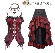 Moulin Rouge Dress, Halloween Punk Corset Dress With Ruffles, Punk Ruffle Corset Dress For Cosplay, Gothic Ruffled Corset Dress For Cosplay, Steampunk Ruffled Corset Dress For Cosplay, Red Steampunk Corset For Cosplay, Halloween Dress, Dress Up, Halloween