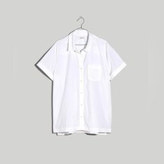 Madewell Signature Poplin Short Sleeve Button Down Shirt Size M Oversized Button Down Shirt, Front Tie Shirt, Fit Body, Button Front Shirt, High Point, Oversized Shirt, White Shorts, Madewell, Button Downs