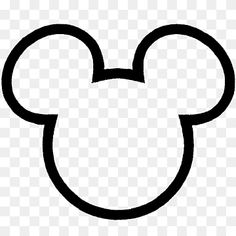 the mickey mouse head is black and white