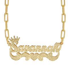 You'll love the compliments that you will receive with your new crown double plated name necklace. The first letter is decorated with a beautifully finished crown on the top. Along with the nameplate finished with beading for that eye-catching detail. Available in 925 Sterling silver. In this design, choose up to 10 characters. Customizable With: Names, or Words Closure: Lobster Clasp Metal Plating Selection: Sterling Silver 14k Gold over Silver Two-Tone. Sterling Silver Monogrammed Cufflinks, Leather Kits, Swarovski Heart, Crown Necklace, Name Earrings, Nameplate Necklace, Family Jewellery, Diffuser Necklace, Monogram Jewelry