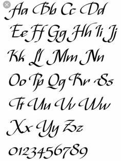 the upper and lower case of an old english alphabet, with cursive writing