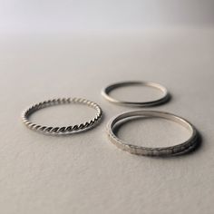 -stackable ring set (three rings) -Every piece is made by me from sterling silver (Ag 925) -Everything is handmade without any heavy machinery, so it may vary slightly from the pictures, but I always try to make it perfect. Handmade Silver Minimalist Stackable Rings, Handmade Minimalist Silver Stackable Rings, Minimalist Silver Ring, Stackable Ring Sets, Stackable Rings Silver, Silver Ring Set, Three Rings, Heavy Machinery, Stackable Ring