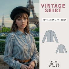 the vintage shirt sewing pattern is easy to sew