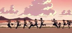 a group of people that are running in the dirt