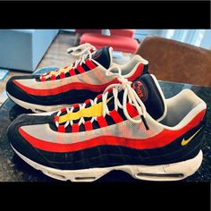 Barely Worn By My Teenage Son, Air Max 95 Size 12 Mens. Smoke And Pet Free House. Airmax 95, Nike Airmax 95, Teenage Son, Air Max 95, Shoes Nike, Red Yellow, Air Max, Nike Air Max, Nike Men