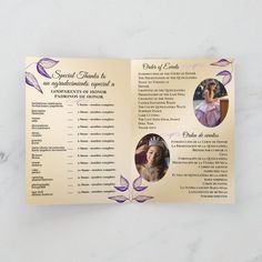 an open brochure with pictures of princesses and their names on the front