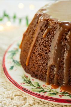 a close up of a cake on a plate