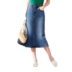 Discover the perfect combination of nostalgia and modernity with our 2023 Spring-Summer Collection's Asymmetric Seam Midi Denim Skirt – 90s style!Why You'll Fall In LoveThis denim skirt is perfect for a fashionista who loves to embrace the past in a modern way. Its stonewashed high-waisted design pairs perfectly with its asymmetric seam for an effortless chic look. Be sure to turn heads in any setting with the unique combination of stretchy denim, zipper & button closure, and intriguing 90s vibe Denim Blue Midi Denim Skirt For Summer, Summer Midi-length Denim Skirt With Pockets, Denim Blue Midi Length Skirt For Summer, Summer Midi Length Denim Skirt With Pockets, Summer Denim Midi Skirt With Pockets, Summer Midi-length Denim Skirt, Casual Midi Length Denim Skirt With Pockets, Casual Midi Denim Skirt With Pockets, Casual Midi Length Denim Blue Bottoms