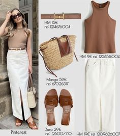 Beige Denim Midi Skirt Outfit, Frühling Outfit, Denim Midi Skirt Outfit, Color Combos Outfit, Casual Outfit Inspiration, Classy Fashion, Denim Midi Skirt, Pinterest Fashion